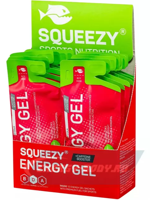 Энергетический гель SQUEEZY ENERGY SUPER GEL 33mg caffeine 33 г x 12 саше, Кола Энергетический гель SQUEEZY ENERGY SUPER GEL 33mg caffeine 33 г x 12 саше, Кола