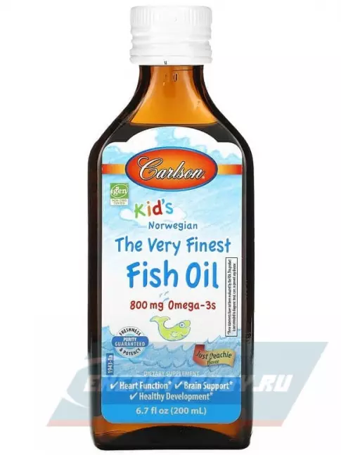 Omega 3 Carlson Labs Kids VFFO 200 мл, Peach