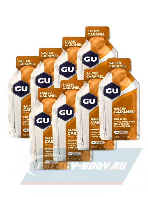 Энергетический гель GU ENERGY GU Original Energy Gel 20mg caffeine 8 x 32 г, Соленая карамель