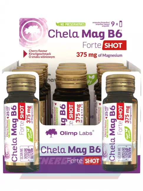 OLIMP Chela-Mag B6 forte shot 9 x 25 мл, Вишня OLIMP Chela-Mag B6 forte shot 9 x 25 мл, Вишня