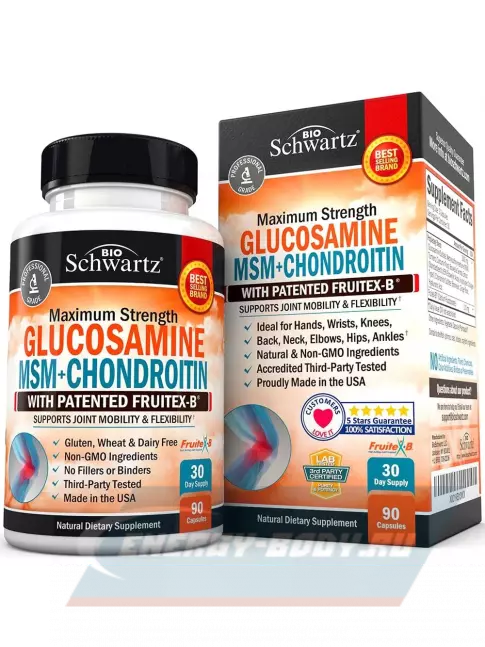 Суставы, связки BioSchwartz Glucosamine Msm + Chondroitin 90 капсул