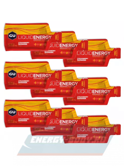 Энергетический гель GU ENERGY GU Liquid Enegry Gel no caffeine 9 саше x 60 g, Клубника-банан