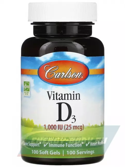  Carlson Labs Vitamin D 1000 IU 100 капсул