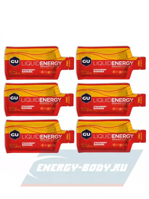 Энергетический гель GU Energy Labs GU Liquid Enegry Gel no caffeine 6 саше x 60 g, Клубника-банан Энергетический гель GU Energy Labs GU Liquid Enegry Gel no caffeine 6 саше x 60 g, Клубника-банан