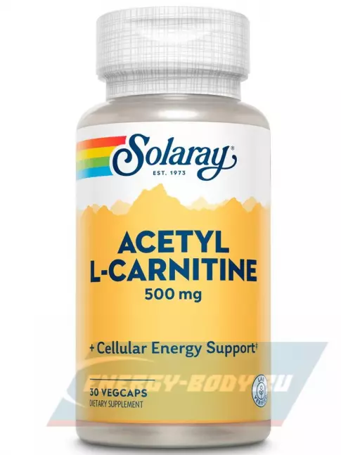 L-Карнитин Solaray Acetyl L-Carnitine 500 mg 30 веган капсул