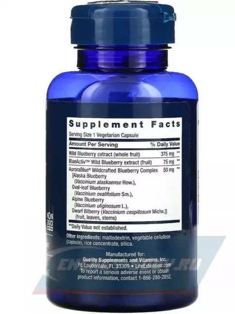  Life Extension Blueberry Extract Capsules 60 вегетарианских капсул