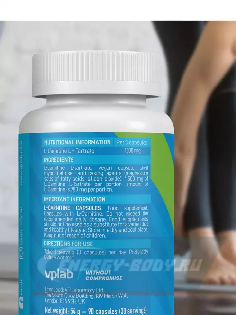 L-Карнитин VP Laboratory L-Carnitine Capsules 90 капсул