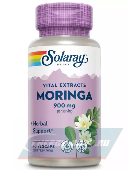  Solaray Moringa Leaf Extract 900 mg 60 вегетарианских капсул