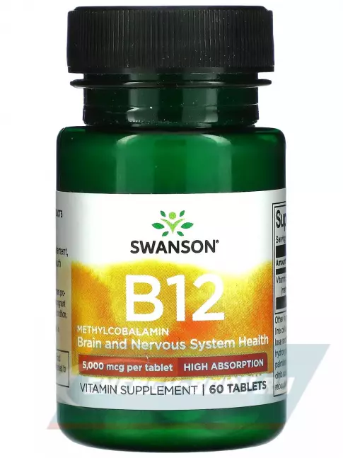  Swanson Vitamin B-12 Methylcobalamin 5000 mcg 60 таблеток