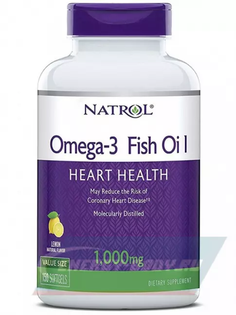 Omega 3 Natrol Omega-3 Fish Oil 1000mg 150 гелевых капсул, Лимон
