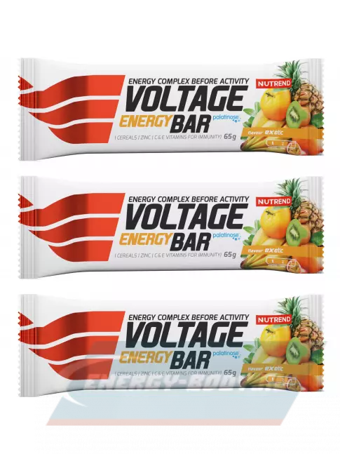 Батончик энергетический NUTREND Voltage Energy bar 3 x 65 г, Экзотик