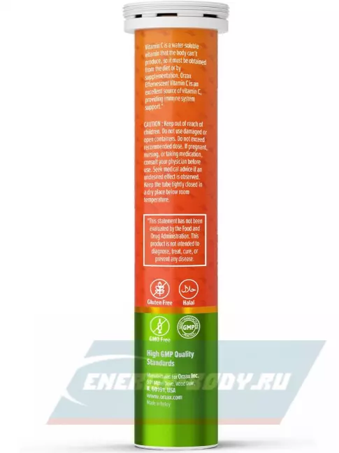  Orzax Vitamin C 1000 mg Effervescent 20 шипучих таблеток