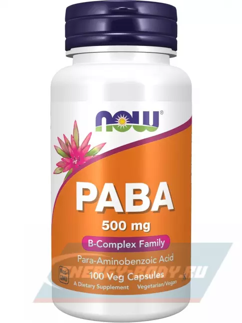  NOW FOODS PABA 500 mg 100 веган капсул