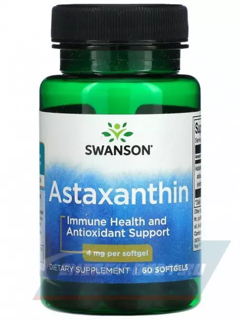  Swanson Hi Potency Astaxanthin 4 mg 60 капсул