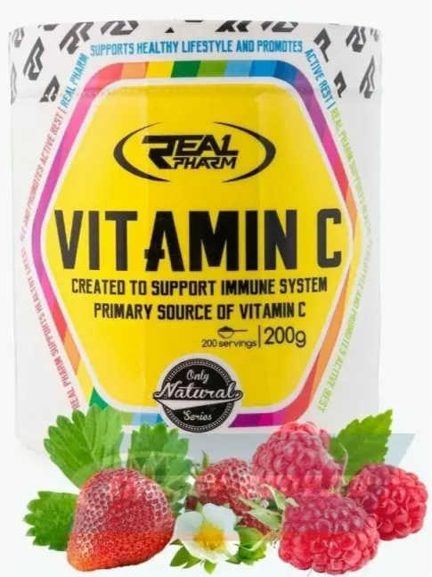  Real Pharm Vitamin C Powder 200 г, Клубника-малина