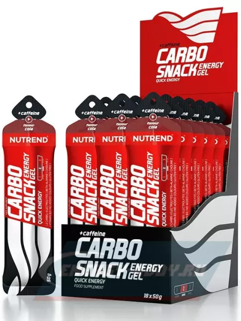 Энергетический гель NUTREND Carbosnack 60mg caffeine саше 18 шт x 50 г, Кола