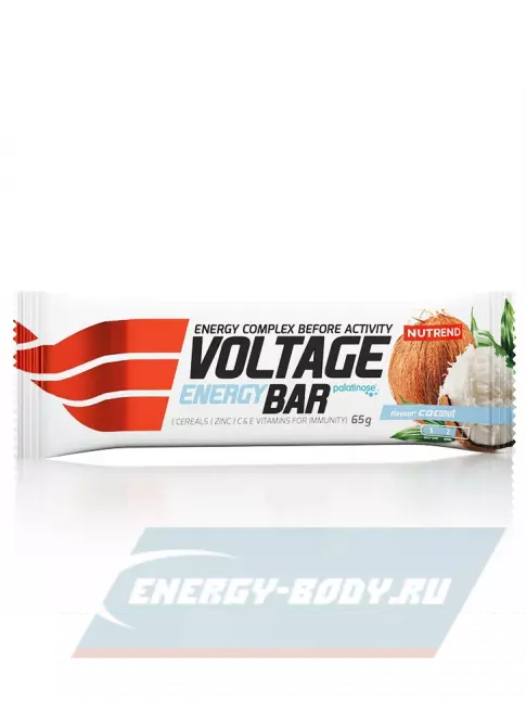 Батончик энергетический NUTREND Voltage Energy bar 3 x 65 г, Кокос