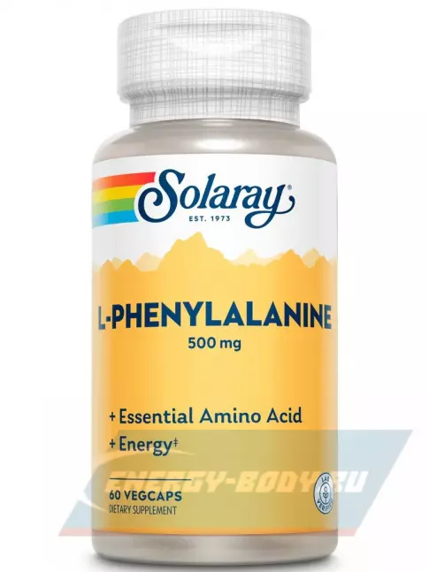 Аминокислотны Solaray L-Phenylalanine, Free Form 500 mg 60 веган капсул