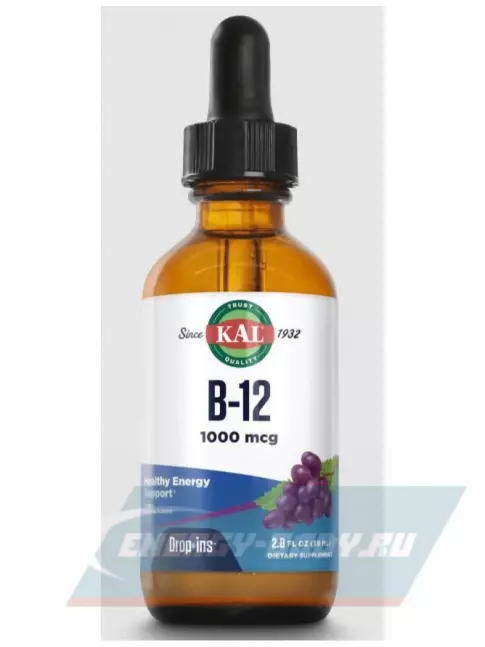  KAL B-12 DropIns 1000 mcg 59 мл, Виноград