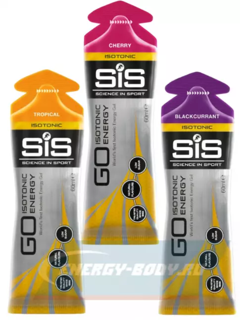 Энергетический гель SCIENCE IN SPORT (SiS) GO Isotonic Energy Gels 3 x 60 мл, Микс №2