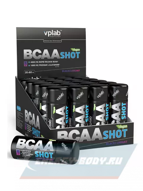 ВСАА VP Laboratory BCAA SHOT 2:1:1 20 ампул, Черная смородина