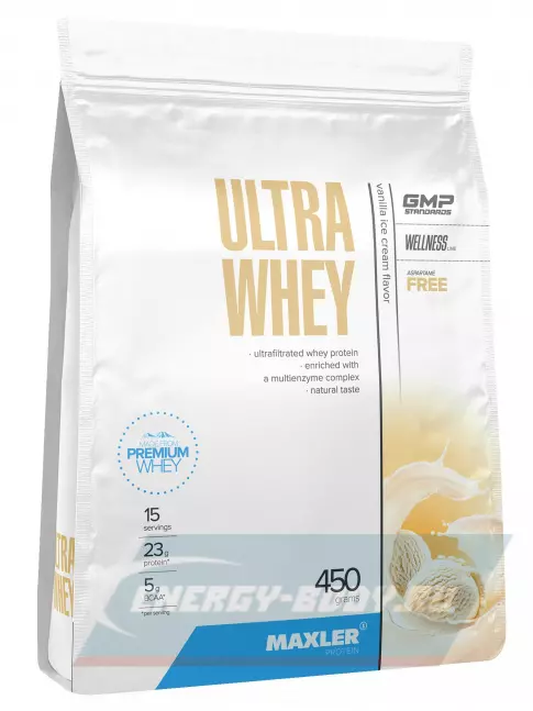  MAXLER Ultra Whey 450 г, Ванильное мороженное