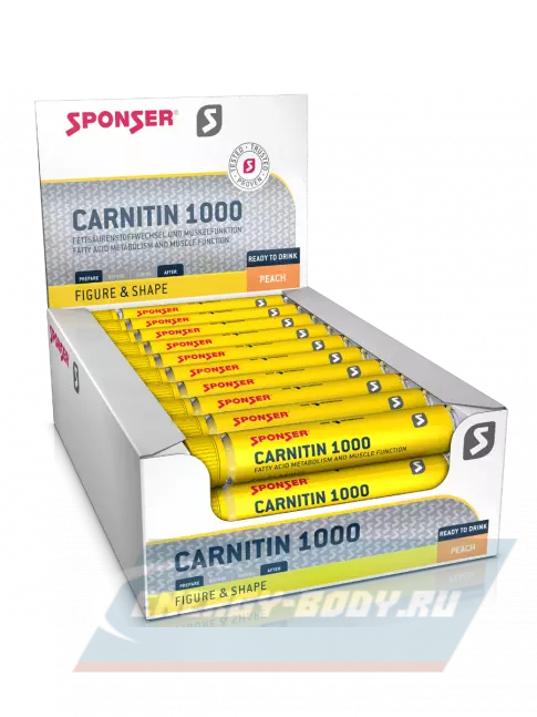L-Карнитин SPONSER L-CARNITINE 1000 TRINKAMPULLE 30 x 25 мл, Персик