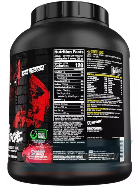  Mutant Iso Surge 2270 г, Молочный коктейль с клубникой