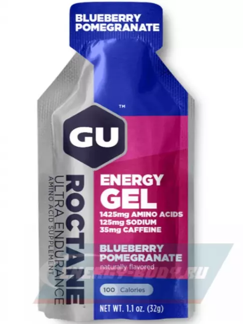 Энергетический гель GU ENERGY GU ROCTANE Energy Gel 35mg caffeine 5 x 32 г, Черника-Гранат