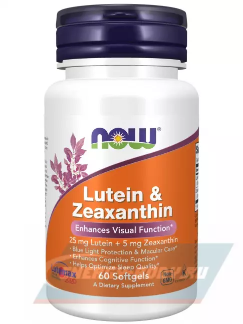 NOW FOODS Lutein & Zeaxanthin with 25 mg Lutein and 5 mg Zeaxanthin 60 гелевые капсулы