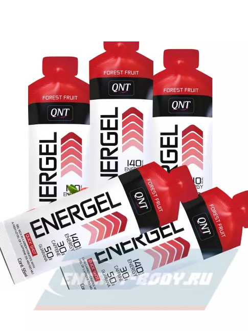 Энергетический гель QNT ENERGY GEL 30mg caffeine 5 x 55 мл, Лесные ягоды