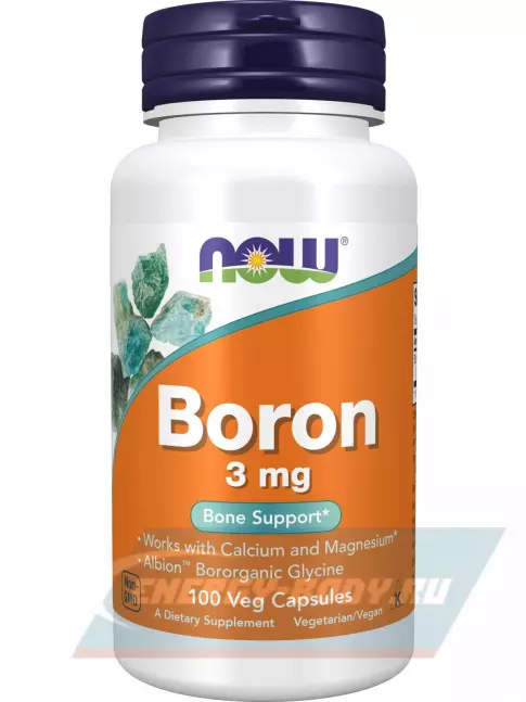  NOW FOODS Boron 3 mg 100 веган капсул