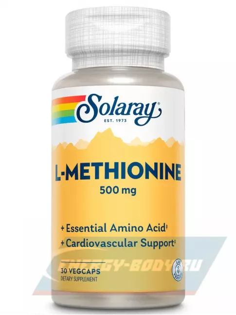 Аминокислотны Solaray L-Methionine Free Form 500 mg 30 веган капсул