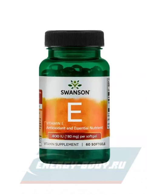  Swanson Vitamin E 60 гелевых капсул, Нейтральный