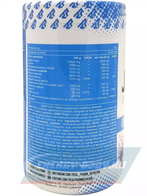 Суставы, связки Real Pharm Joint Flex 400 г, Натуральный