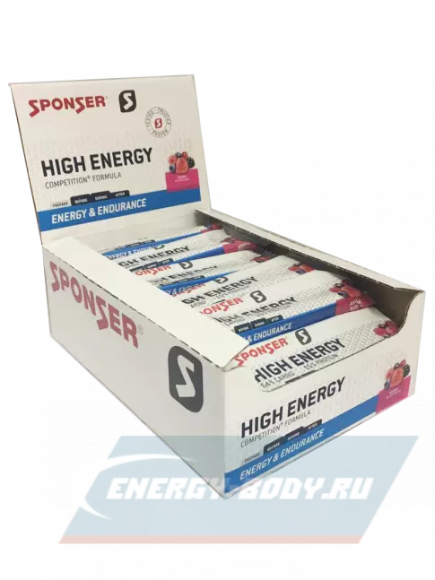 Батончик энергетический SPONSER HIGH ENERGY BAR (30*45) 30 x 45 г, Лесные ягоды