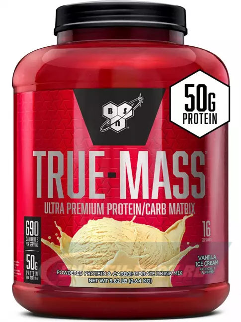 Гейнер BSN True Mass 2640 г, Ванильное мороженное