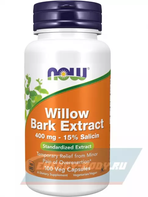  NOW FOODS Willow Bark Extract 400 mg 100 веган капсул