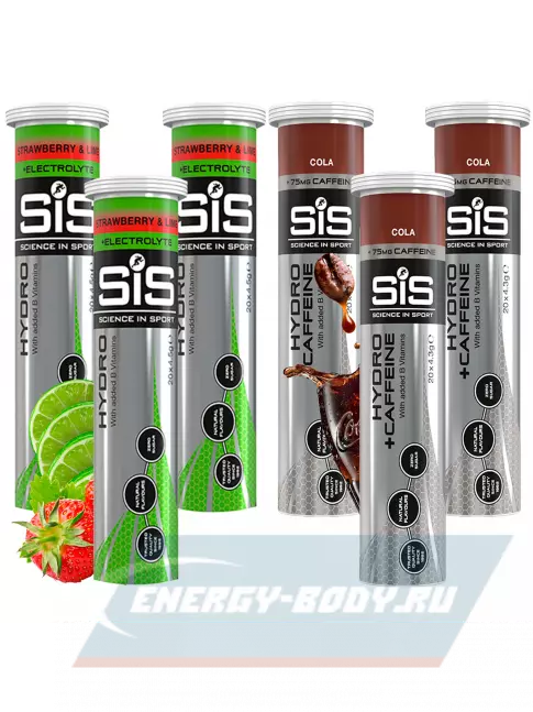  SCIENCE IN SPORT (SiS) GO Hydro Tablet 20s_3 6 x 20 таблеток, Клубника - Лайм, Кола