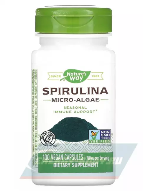  Nature's Way Spirulina 100 веганских капсул