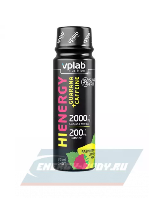 Энергетик VP Laboratory HiEnergy Guarana+Caffeine Shot 80 мл, Малина-Лимон-Мята