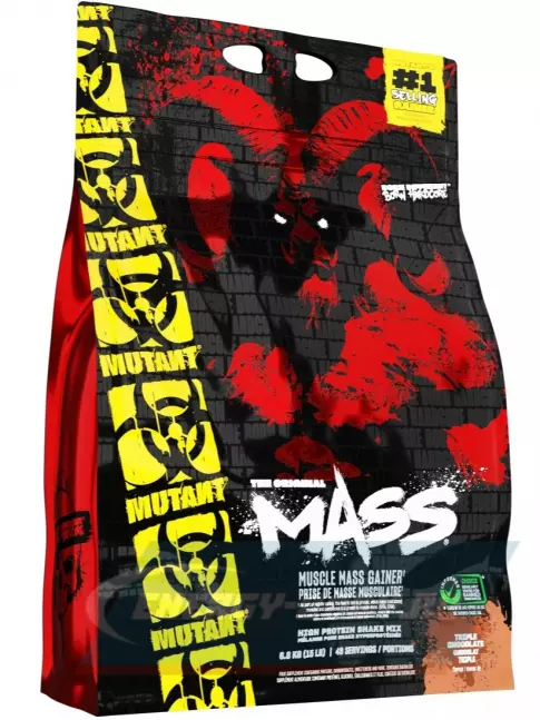 Гейнер Mutant Mass 6800 г + шейкер, Тройной шоколад
