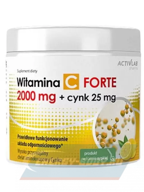  ActivLab Vitamin C 2000 mg plus Zinc FORTE 500 г, Лимон