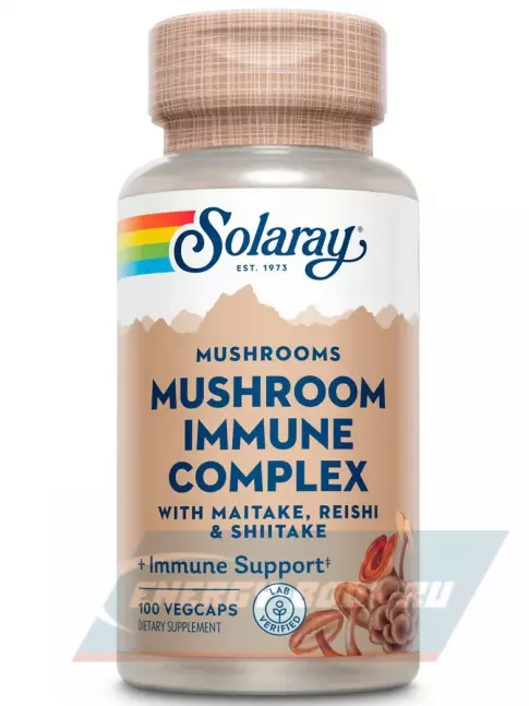  Solaray Mushroom Immune Complex 600 mg 100 веган капсул