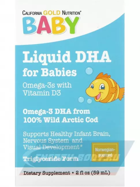 Omega 3 California Gold Nutrition Baby's DHA Omega-3 with Vitamin D3 59 мл