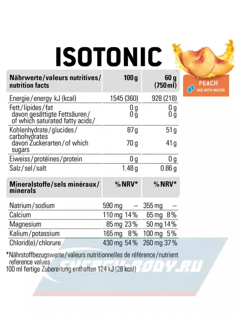  SPONSER ISOTONIC 1000 г, Персик