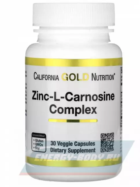  California Gold Nutrition Zinc-L-Carnosine Complex 30 веган капсул