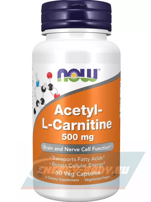 L-Карнитин NOW FOODS Acetyl L-Carnitine 500 mg (Ацетил-L-Карнитин) 50 веган капсул