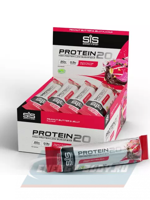 Батончик протеиновый SCIENCE IN SPORT (SiS) Protein 20 12 x 64 г, Арахисовое масло