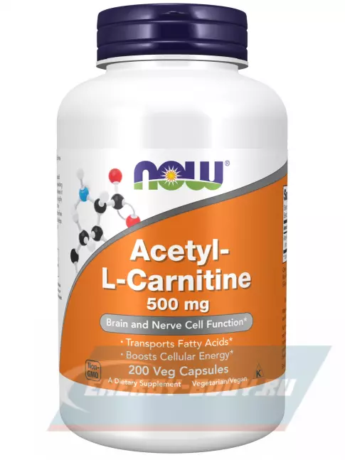 L-Карнитин NOW FOODS Acetyl L-Carnitine 500 mg (Ацетил-L-Карнитин) 200 веган капсул